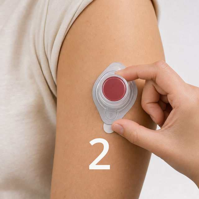 Metabolome Test step 2: collect an upper-arm blood sample and prepare it for return