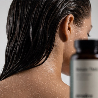 Lifestyle image of betaine TMG focusing on hair and skin in natural light
