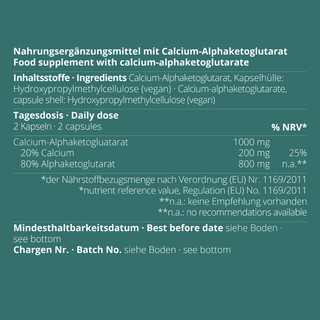 neotes calcium alpha-ketoglutarate capsules with ingredients, nutritional values and daily dose