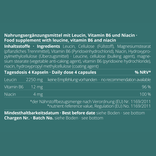 neotes Lambda Plus capsules highlighting ingredients and the recommended daily dose