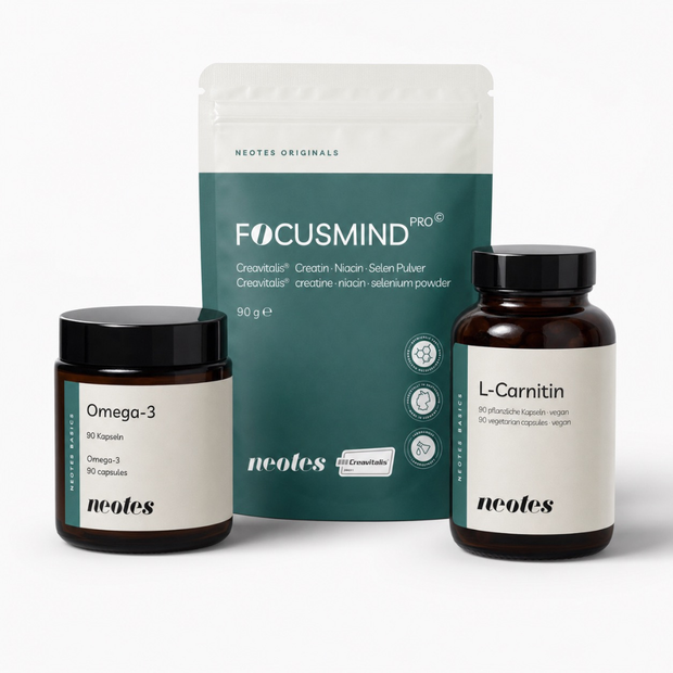 Focus Bundle von neotes mit FocusMind, Omega-3 und L-Carnitin als Produktset
