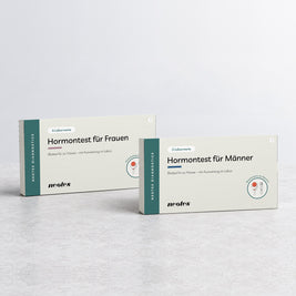Hormontest für Frauen und Hormontest für Männer von neotes – beide Verpackungen