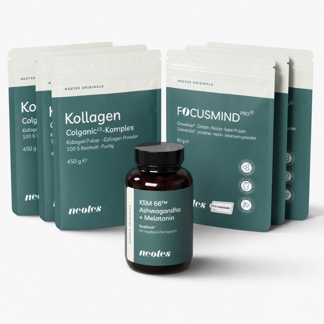 Change Bundle von neotes mit Kollagen, FocusMind und RestPeak als Mehrfachpackung