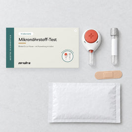 Mikronährstoff-Test Testkit mit Tasso-System, Probengefäß, Pflaster und Rückversandbeutel
