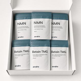 neotes Lab Bundle with NMN and betaine TMG arranged in a premium gift box