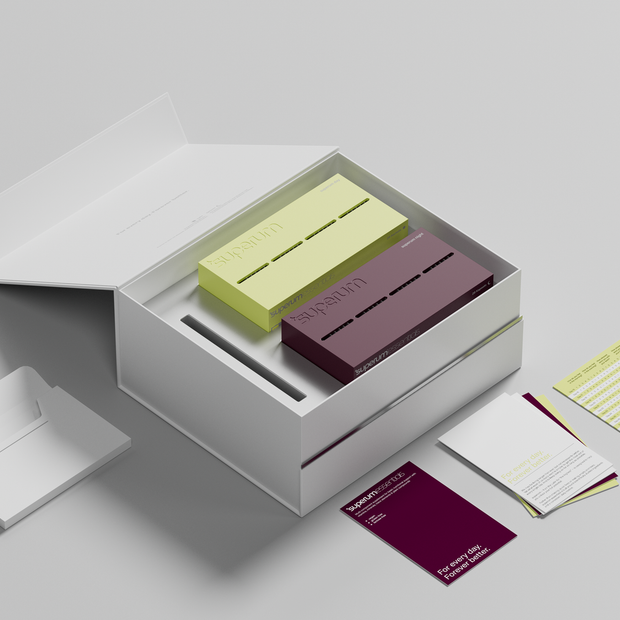 superum essentials Lieferumfang: Premium-Box mit AM- und PM-Modul sowie Begleitmaterial