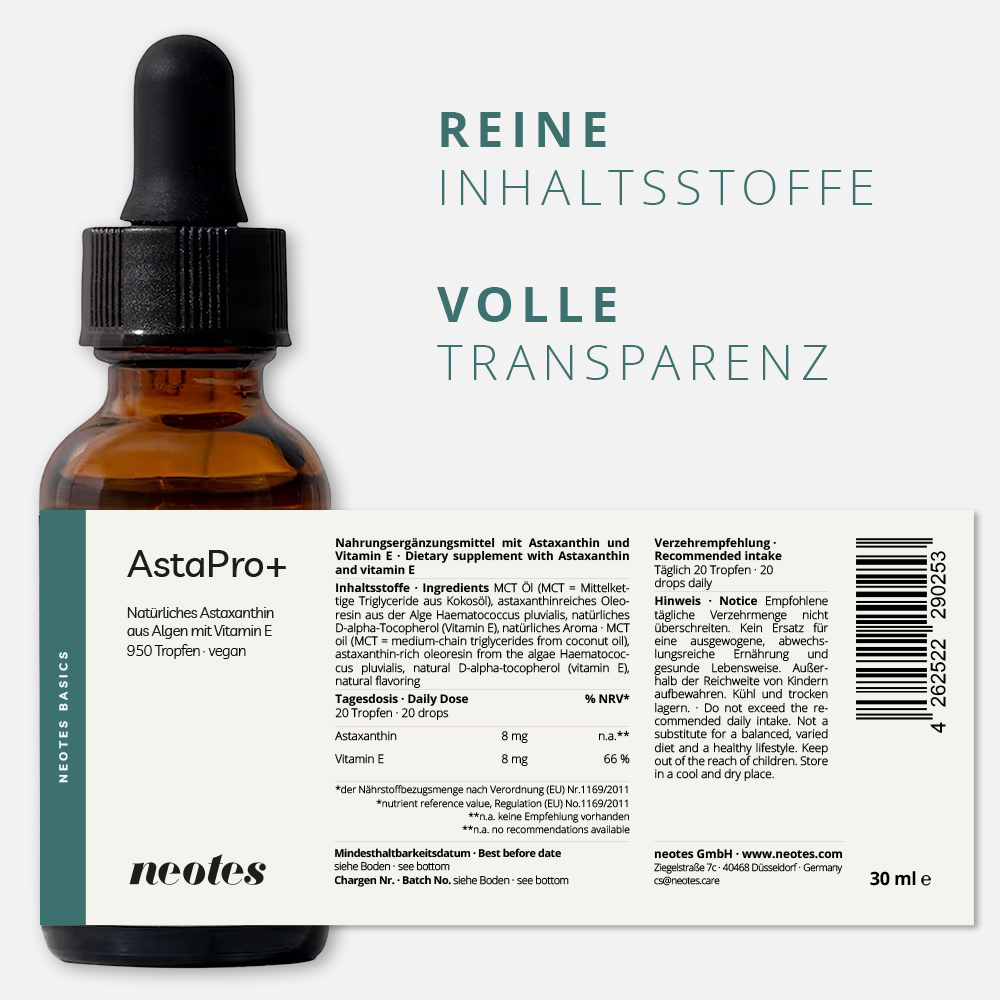 Astaxanthin-Öl-Inhaltsstoffe