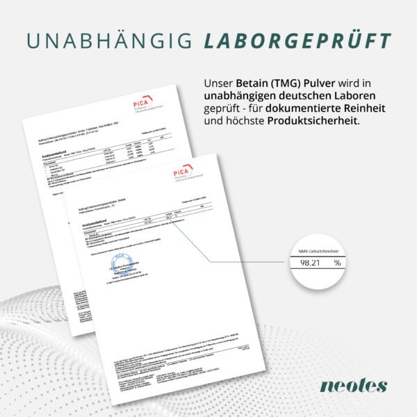 BetainTMG-Laborzertifikat